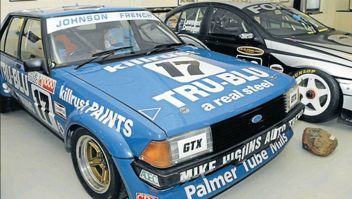 TRU BLU: Dick Johnson's iconic Ford Falcon from the 1980 Bathurst 1000 will be channelled next weekend, with DJR using the 1980 livery on their current vehicle. Photo: PHILL MURRAY 092910pdick