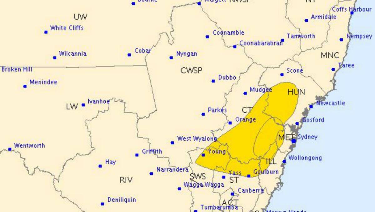 A storm warning has been issued for the region. 