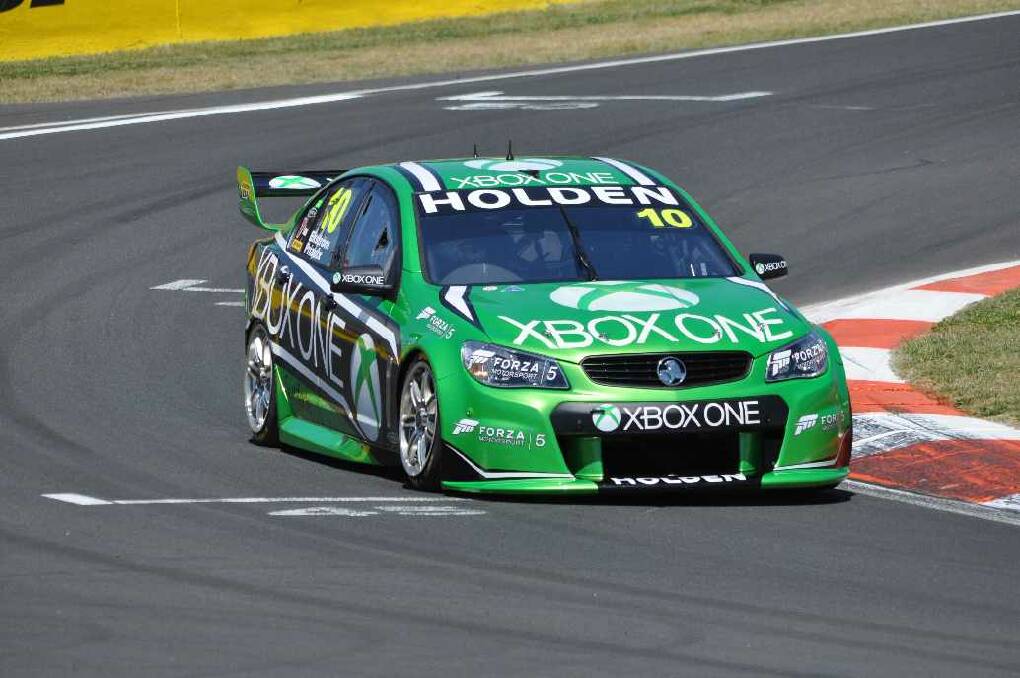 On the track during the second practice for co-drivers on Thursday ahead of the Bathurst 1000. Photo: Mark Rayner. 