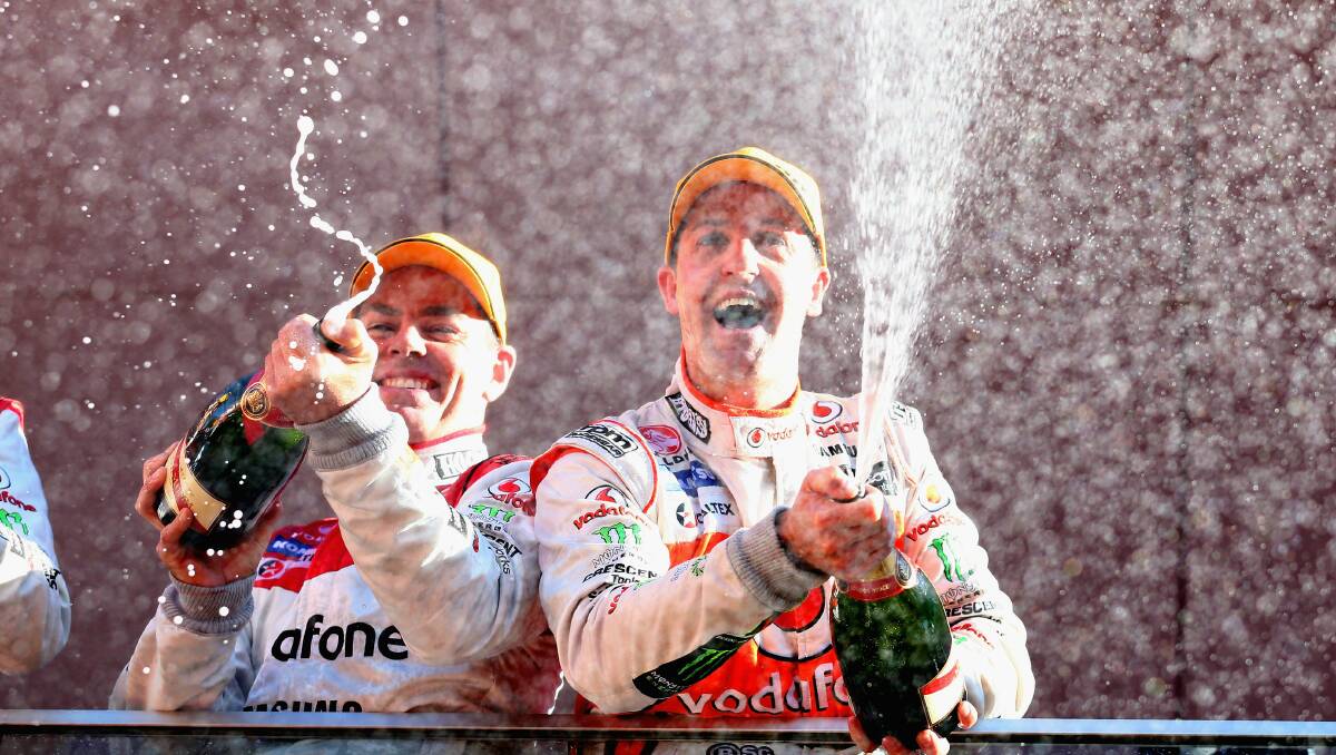 2012: Jamie Whincup celebrates after his 2012 win. Photo: Getty Images
