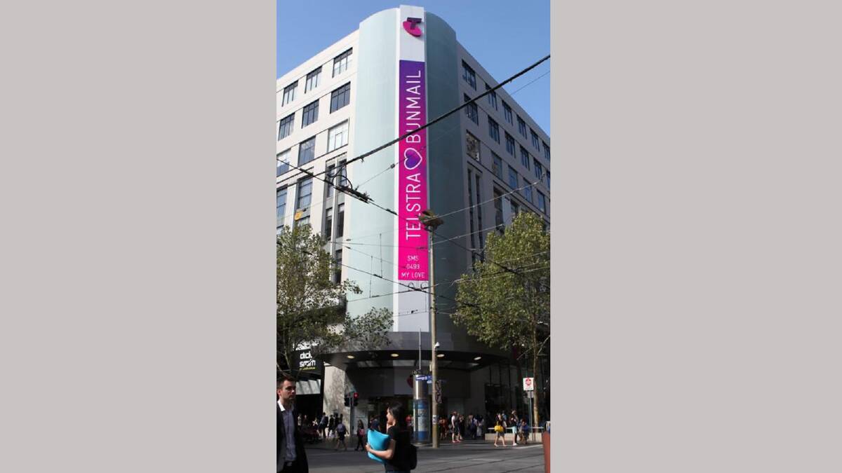 The Telstra Billboard of Love in Melbourne had a special message for the Bunbury Mail. 