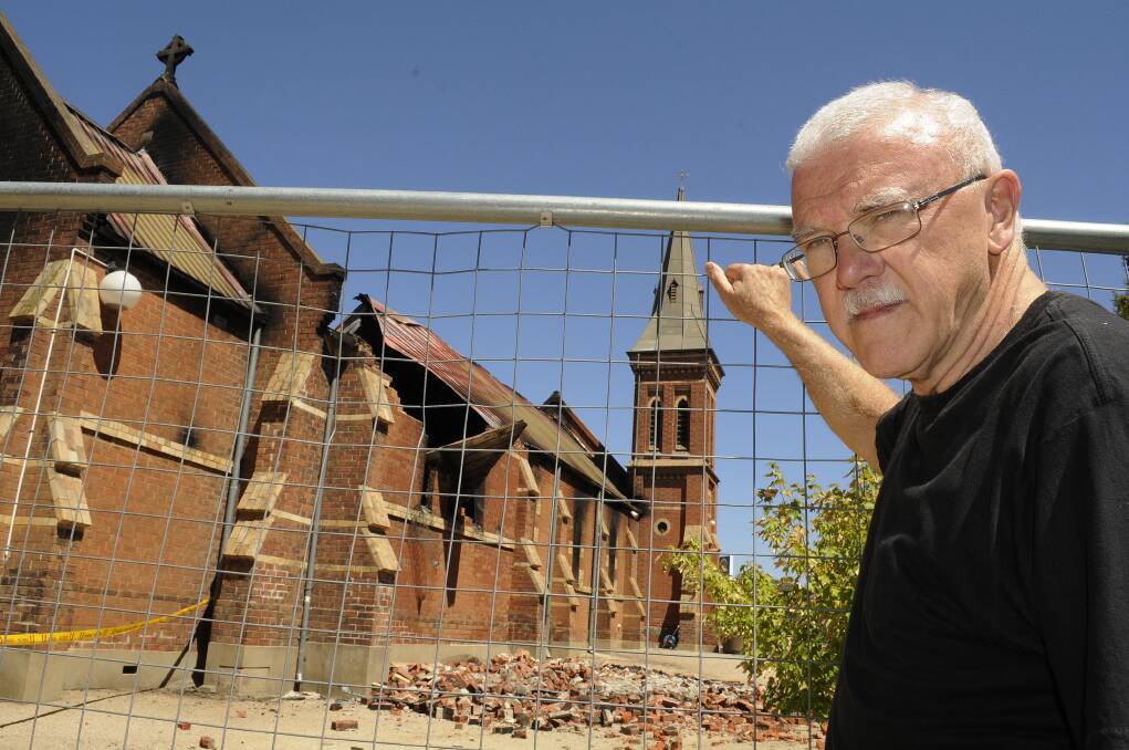 LOST HERITAGE: Well-known local artist Graham Lupp recently documented St Barnabas' Anglican Church for a book he is preparing for Bathurst's bicentenary celebrations next year. Photo: Chris Seabrook 022514church1