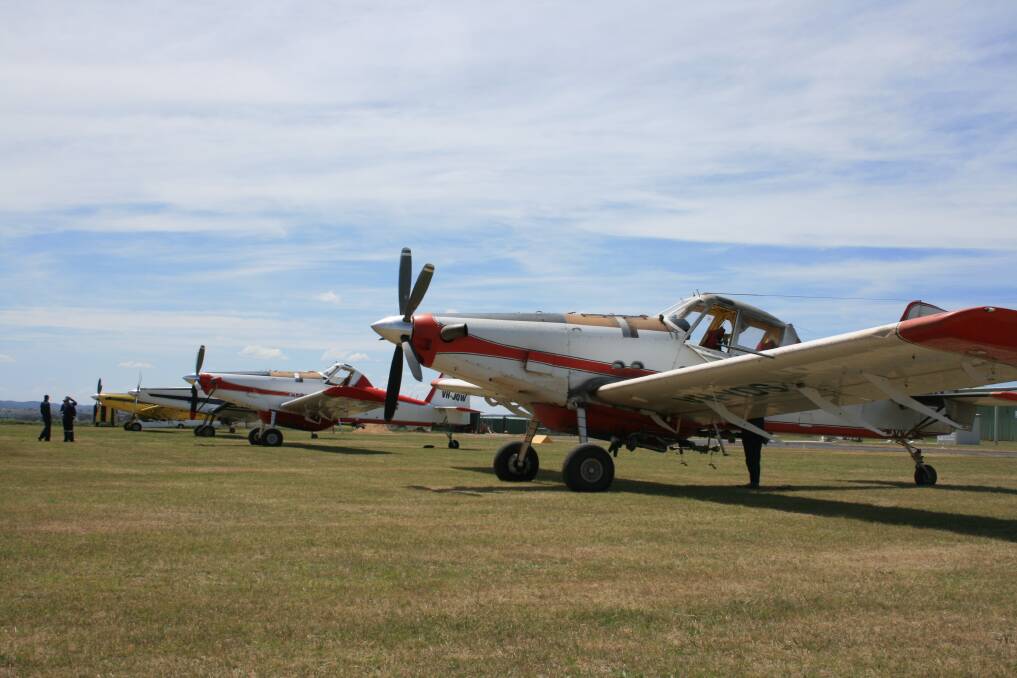 Ready to go: RFS water bombers at the Bathurst Airport. Submitted: David Carroll. 