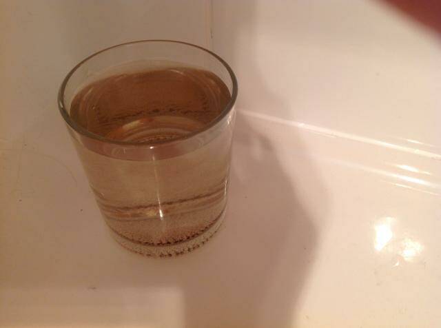 DIRTY WATER: Here is a glass of water from Scotford Place in Windradyne.