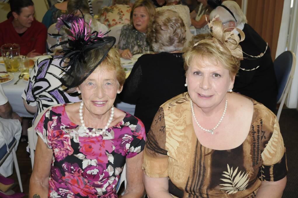 MELBOURNE CUP CELEBRATIONS: Macquarie Care Centre Auxiliary function, Pixie Lincoln and Lorraine Casey. PHOTOS: Chris Seabrook. 110513care7