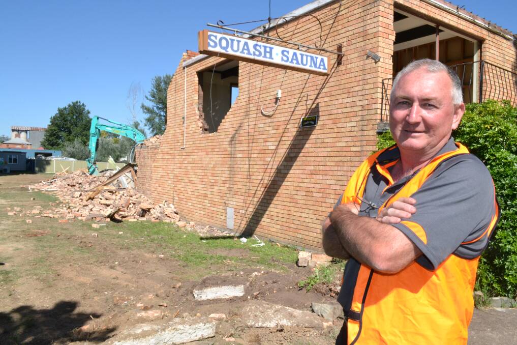 FEBRUARY: It was the end of the line for a Bathurst landmark when the squash courts at the corner of Havannah and Howick streets were demolished to make way for student accommodation. Developer Rob Reece was on the site supervising the work.