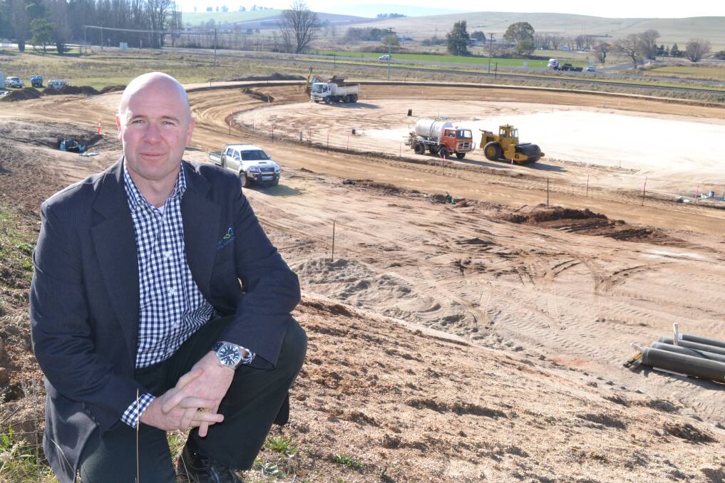 JULY: Councillor Greg Westman at the Vale Road bike park velodrome which is starting to take shape as part of stage one of the $5 million development. Photos: BRIAN WOOD 070913bike3