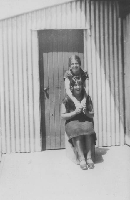 FLASHBACK: Madge Gordon with Annie Bourke, seated, outside the first Edgell cannery. 060713edgells4
