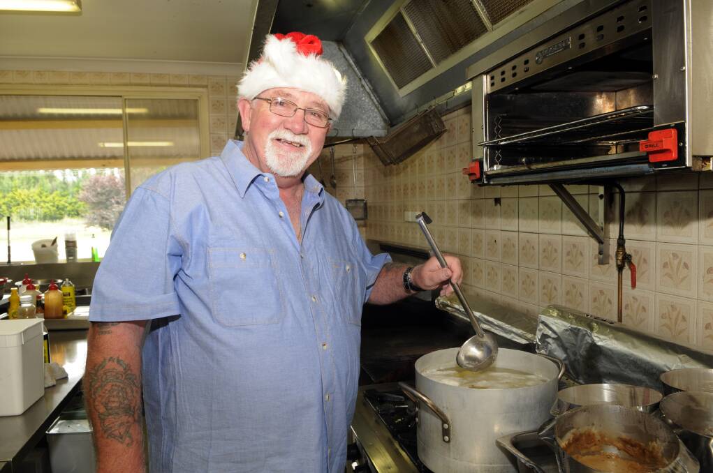 2010: Barny Rumble getting ready for the Christmas lunch at St Pat's Club on Christmas day.