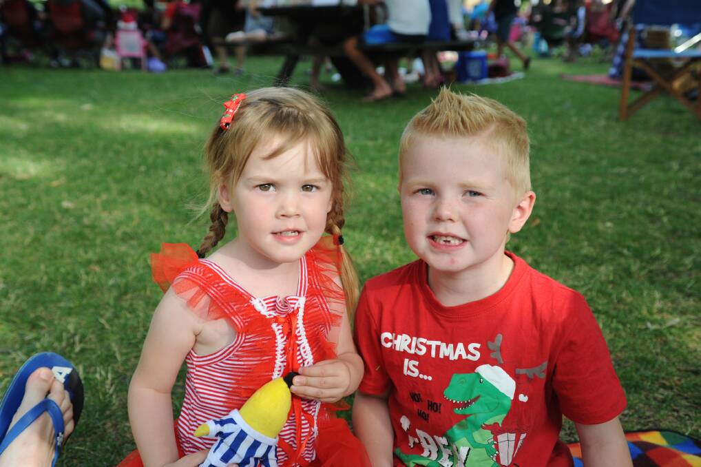 MERRY CHRISTMAS: Lachlan Cook and Sofie Cook. Photos by: CLARE LEWIS 151213mac27