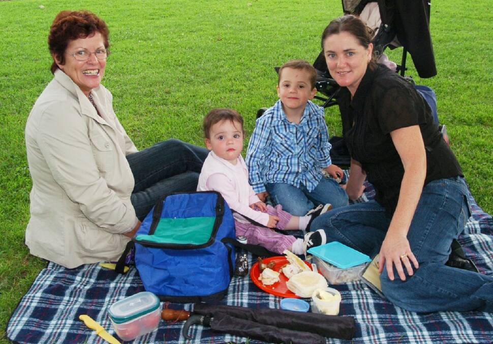 2011: Raylee Barnes with Holly, 1, Jacob, 3, and Kathy Wilkinson.