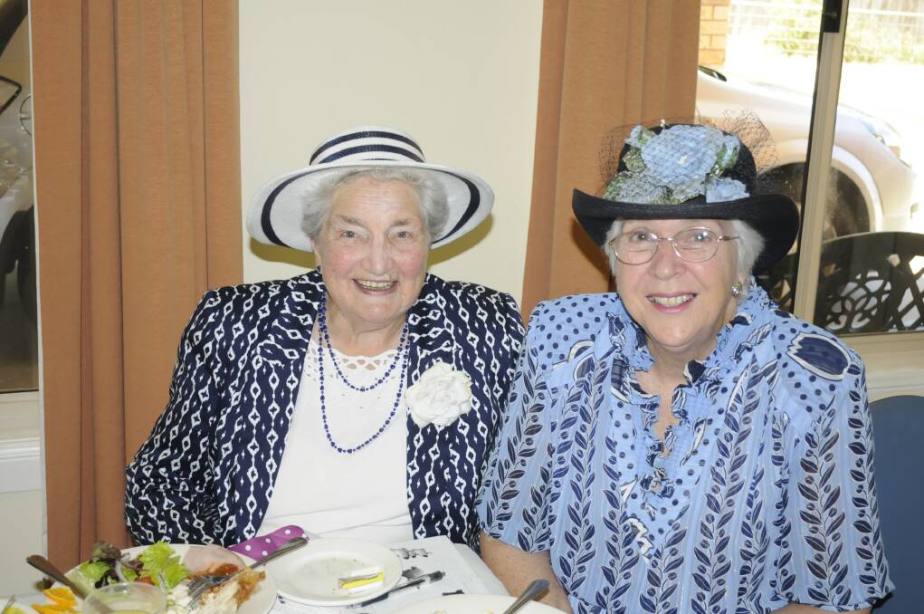 MELBOURNE CUP CELEBRATIONS: Macquarie Care Centre Auxiliary function, Audrey Shoobridge and Marg Morris. PHOTOS: Chris Seabrook. 110513care6