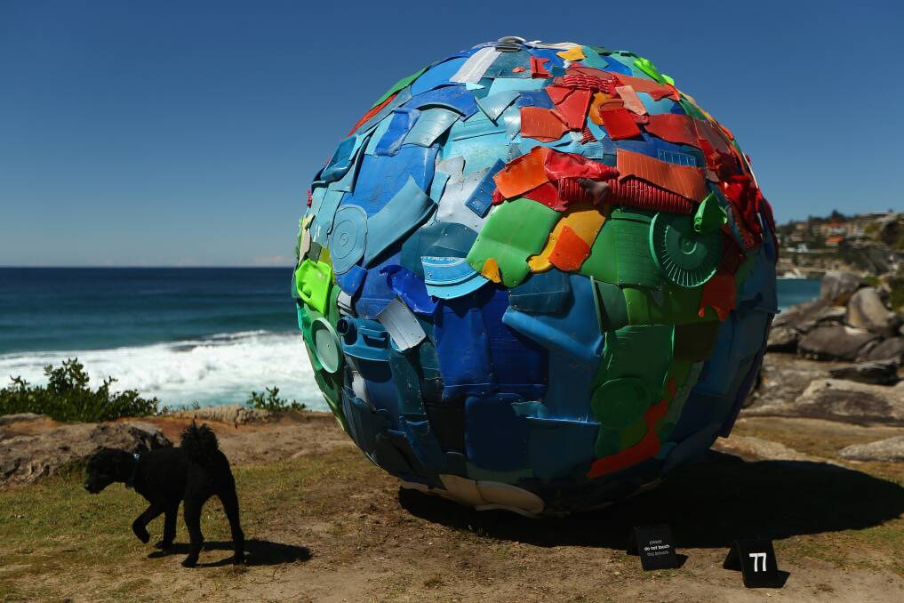 SCULPTURE BY THE SEA: Plastic World. by artists Carole Purnelle and Nuno Maya. Photo: Cameron Spencer/Getty Images