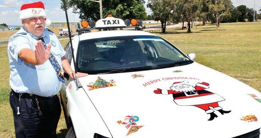 2009: The tradition of taxi driver Kevin Cutts decorating his cab for Christmas is putting smiles on the faces of Bathurst shoppers.