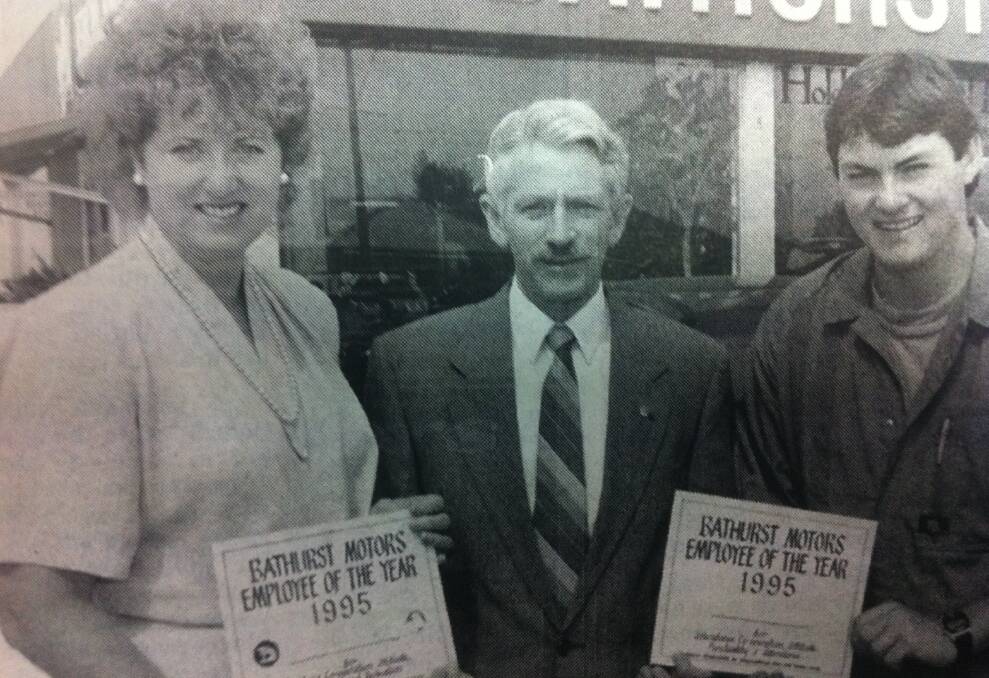 From the Western Advocate, December 1995. Ben Griffiths (right) with Sondra Rheinberger with Tim Sargeant. 