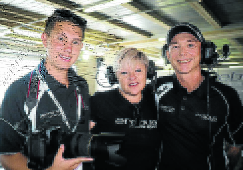 GREAT OPPORTUNITY: Bryce Ostini with Betty and Daniel Klimenko from Erebus Motorsport.	