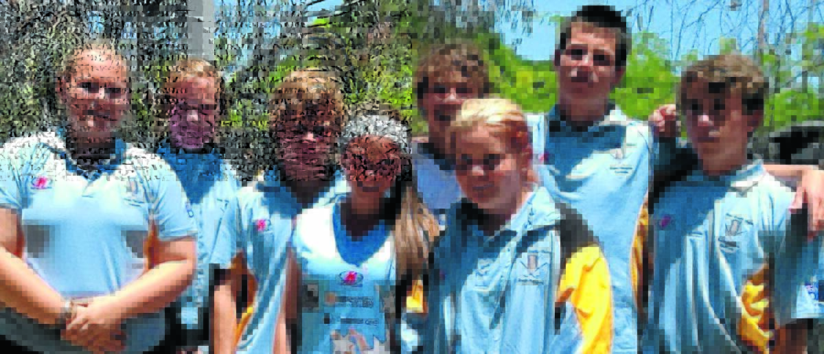 STATE REPRESENTATIVES: NSW Bushrangers players Kate Brown, Sarah Watterson, Lachlan Menzies, Erin Cobcroft, Pete Cobcroft, Maddy Tattersall, Riley Hanrahan and James Martin gained valuable experience at the FHE Cup in Perth.	 121212hockey