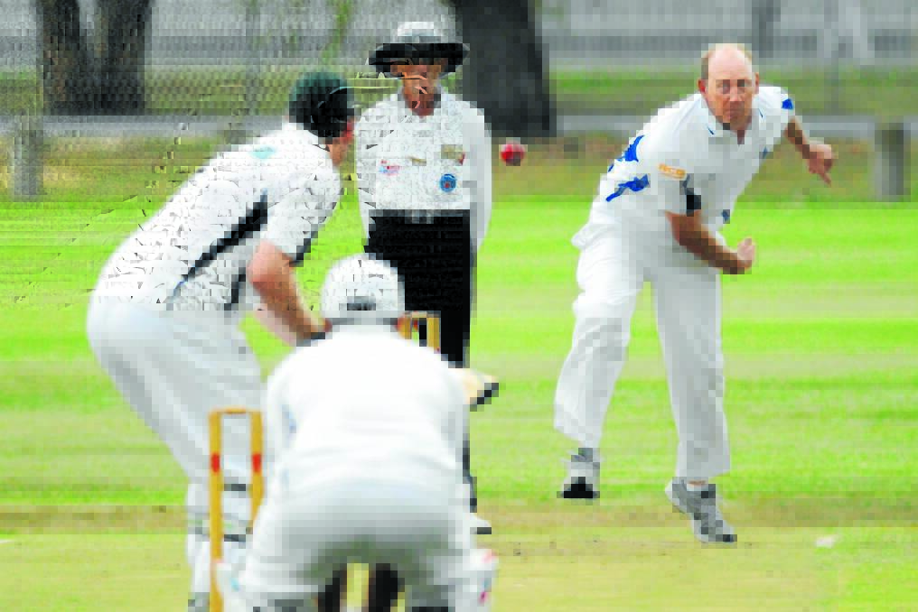 CLOSE WIN: Paul Morris and his St Pat's Old Boys team-mates picked up a narrow victory against Bushrangers at Morse Park 2 on the weekend. Photo: ZENIO LAPKA 	011913zbush6