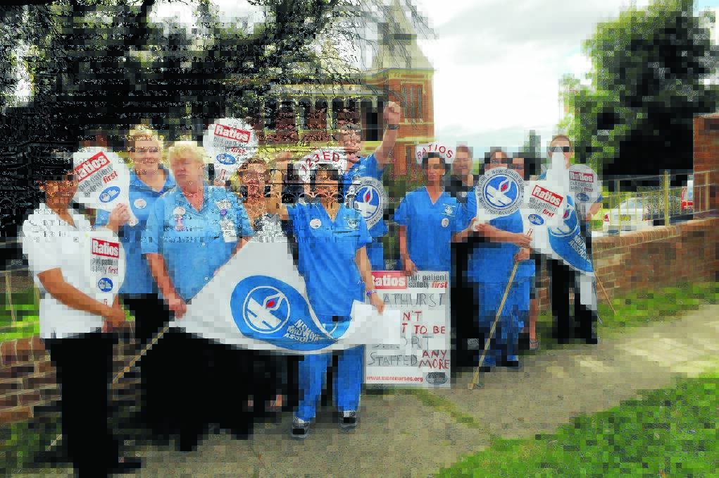 SHOW OF STRENGTH: Nurses rally outside the hospital back in February.	 032213pnurses