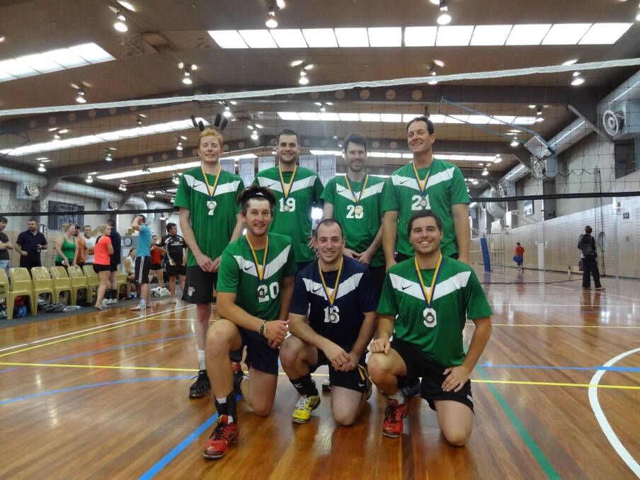 WINNERS: The Bathurst men’s volleyball side were all smiles as they posed for a team picture after winning their division of the Good Neighbour tournament.