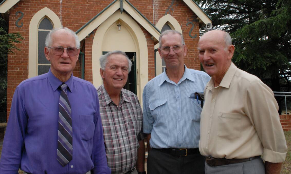A MAN FOR EVERY JOB: Mark Ryan, Roger Parsons, Brian Cowan and Ross Burge of the Perthville Uniting Church are looking for volunteers to join their odd jobs team. Photo: ZENIO LAPKA	 012713zunite7