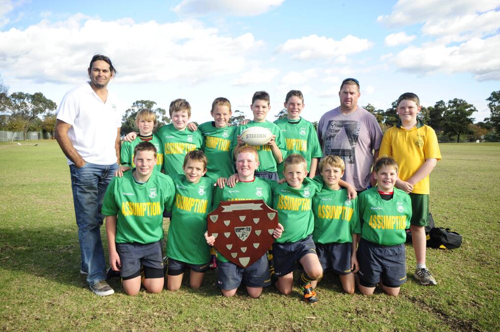 CHAMPIONS: The all-conquering Assumption School side took out the prestigious David Peachey Shield on Wednesday. 	062613assumption