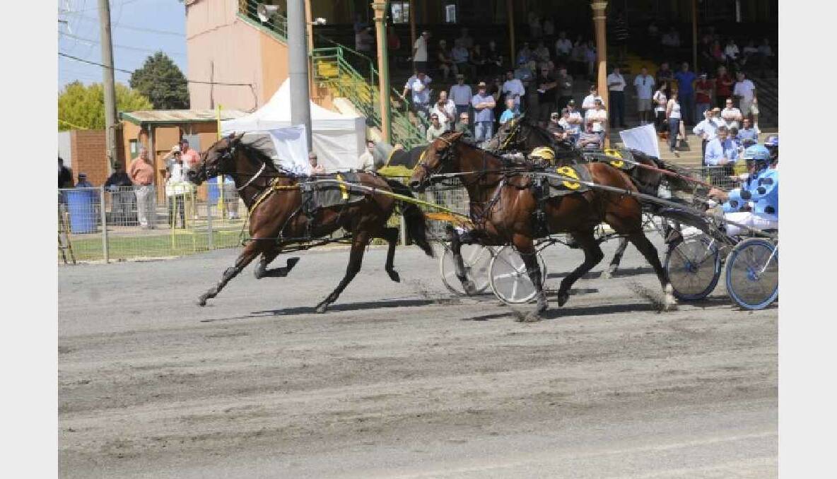 Finish of Gold Crown Tiara heat won by gavin Fitzpatrick in 2010. Photo: PHILL MURRAY 031910ppace1 