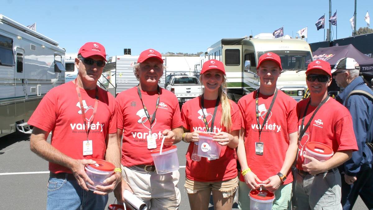 Les, Phill, Holly, Joel and Adam from Variety Children's Charity at the Bathurst 1000.