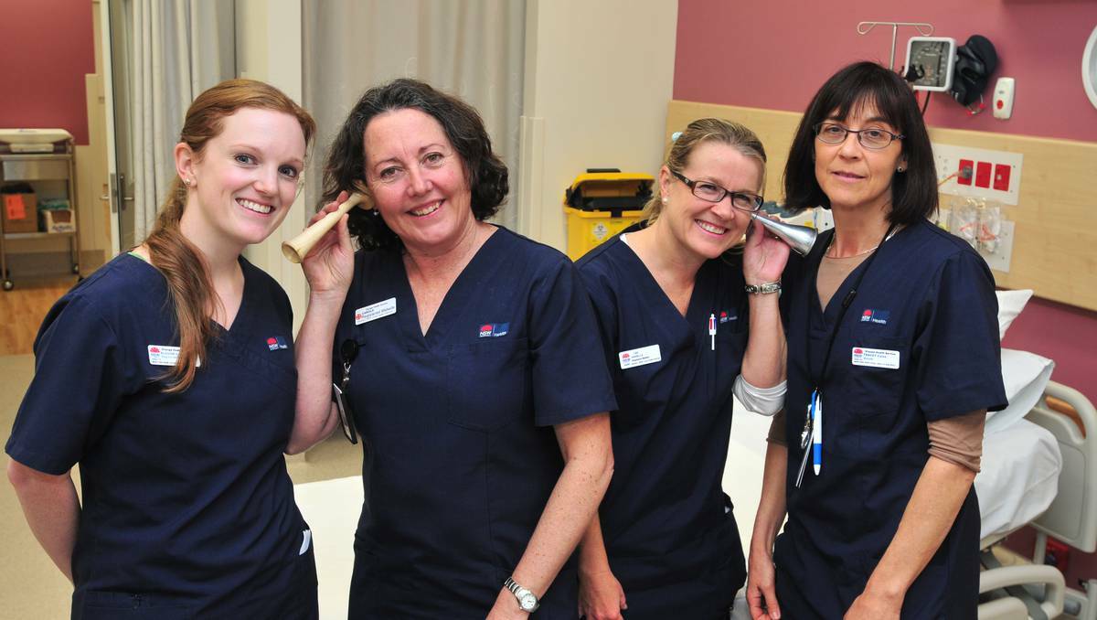 Orange midwives are thrilled to be part of the new ante natal, birthing and post natal model at Orange hospital. From left, midwives Eloise Cother, Carole Doyle, Danielle Syme and Tracey Coles in one of the birthing suites. Photo: JUDE KEOGH
