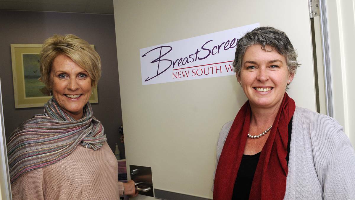 BATHURST: Bathurst BreastScreen receptionist Ade McKellar-Kelly and health promotion officer Lisa Maxey are encouraging local women to use the service at Bathurst hospital. Photo: PHILL MURRAY 052213pbreast