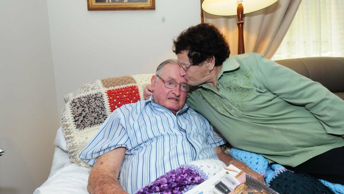 DUBBO: Bill O'Neill wants to find the woman who save his life. He is pictured here with his wife Josie, the couple have been married for 58 years. Photo: Louise Donges