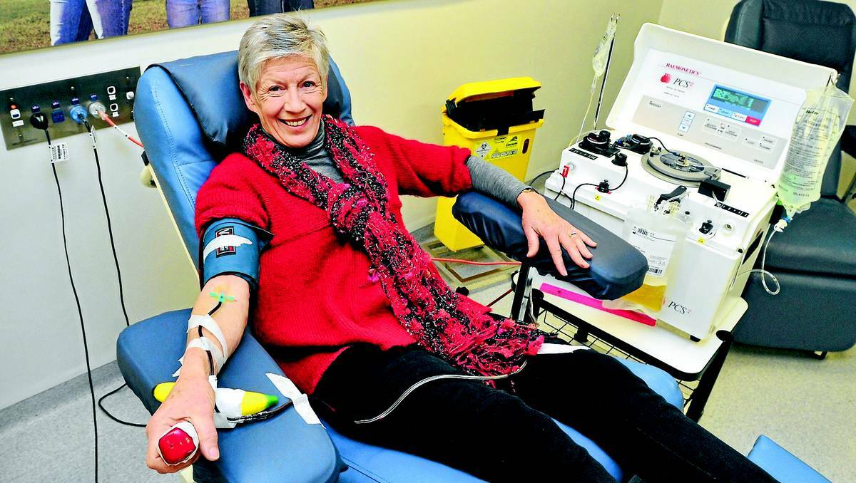 ORANGE:  Regular blood and plasma donor Margaret Munk gives back to her community through blood and plasma after her own life was saved by a donation many years ago. Photo: JUDE KEOGH 0613blood