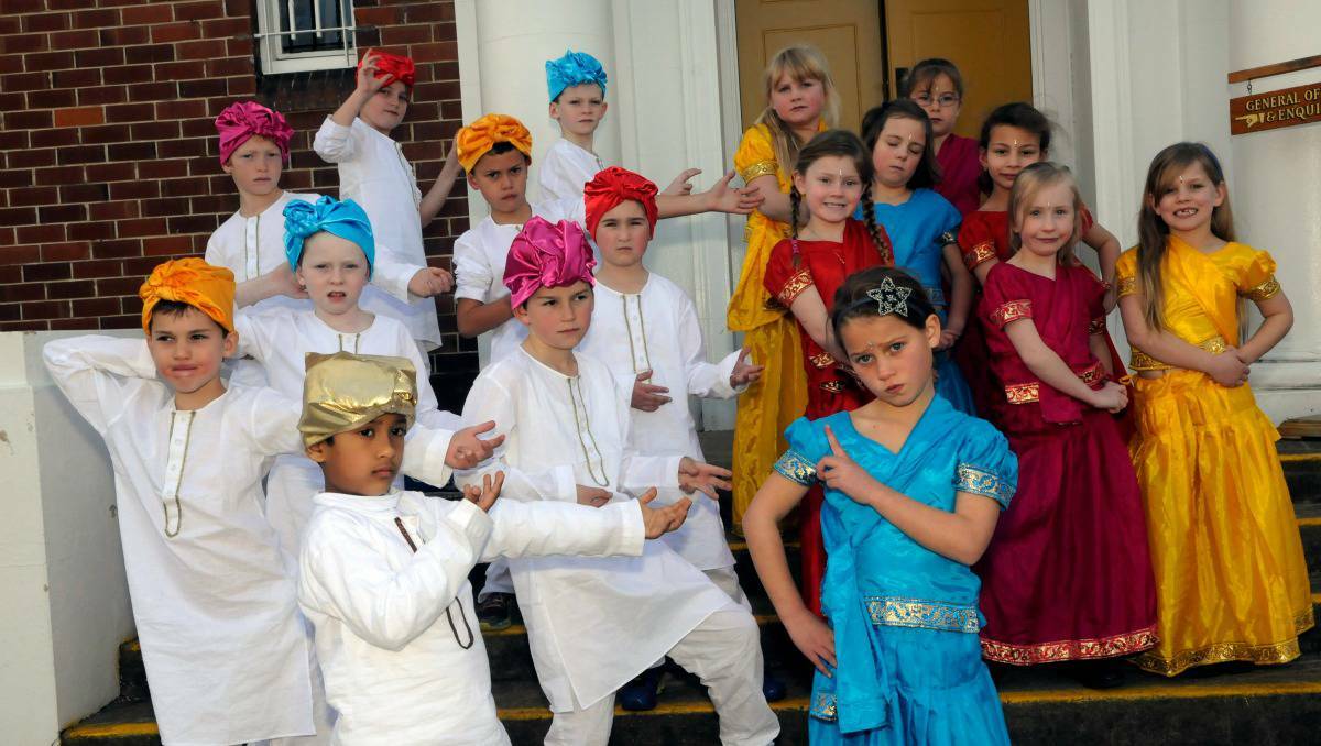 BATHURST: There is great excitement at Bathurst Public School as students and staff prepare for their production of Ticket to Travel Around the World. Pictured: A group of students in their beautiful costumes which were made specially for them in India.