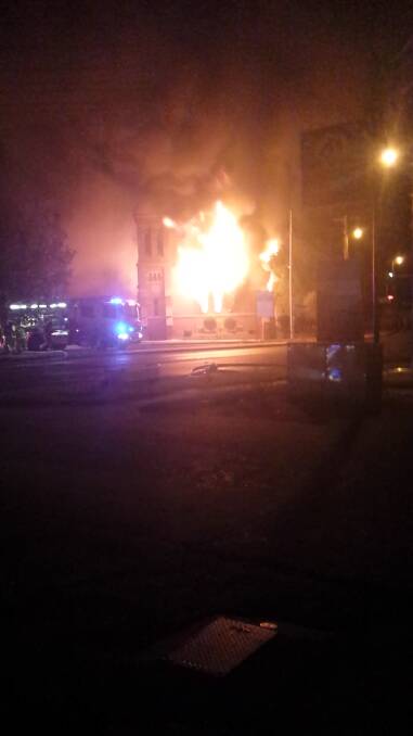 BLAZE: A large fire has destroyed St Barnabas' Church in South Bathurst overnight. Photo submitted by Sam Burrow.