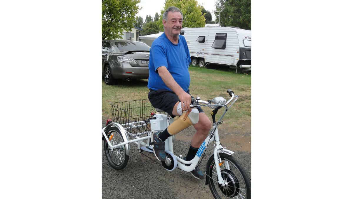 ORANGE: DOUBLE amputee Peter Kelly has had his mobility tricycle stolen twice in three months but he is still smiling.