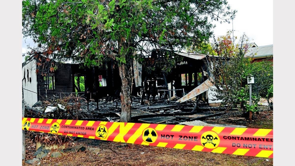 PARKES: All that remains of a vacant house, destroyed by fire early on Thursday.