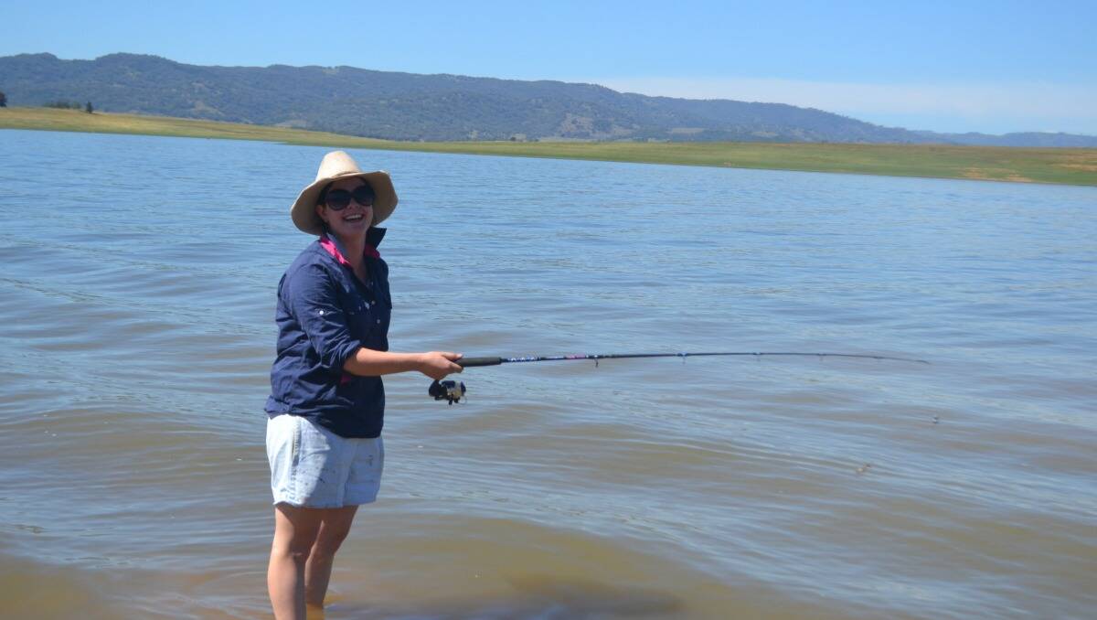 Meg Collins chasing the big catch at lake Burrendong, on a lovely sunny day.