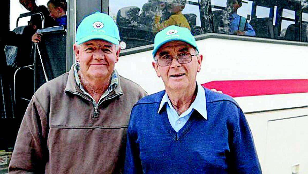 CANOWINDRA: Canowindra buses will all sport a Camp Quality Donation tin on board this week as locals get behind their Tractor Trek participants, who include Roy White and Graham Eslick (picutred).