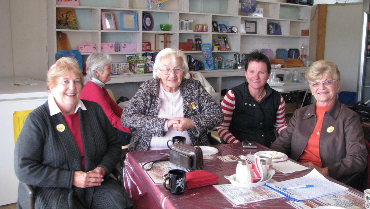 WELLINGTON: Biggest Morning Tea. Babe Connell, Margaret Grasnick, Roncie Whiteley and Wendy Sheridan catching up over a cup of tea.