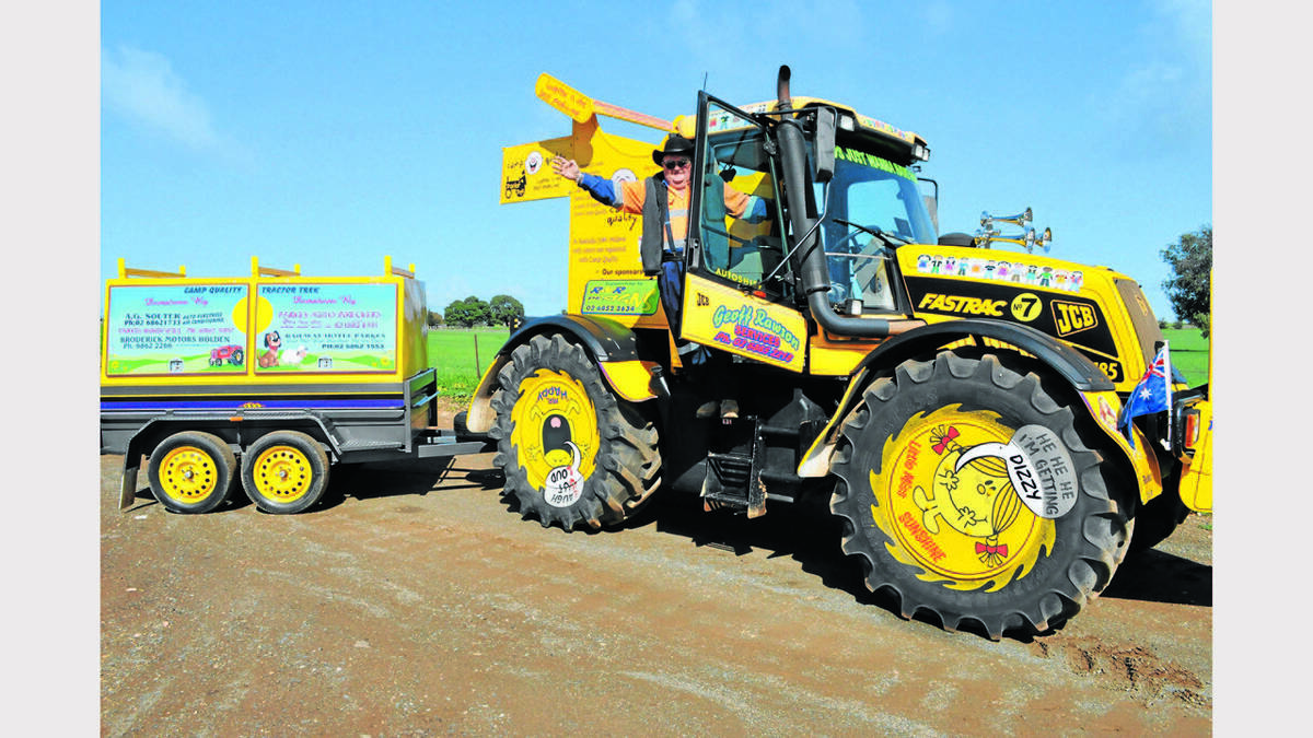 PARKES: Geoff Rawson and his tractor will certainly be noticed during the three day tractor trek.