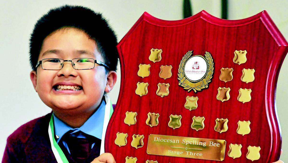 ORANGE:St Mary’s Catholic Primary School student Jerome Org, 10, came out on top in a diocesan spelling competition. Photo: JUDE KEOGH 0603spelling