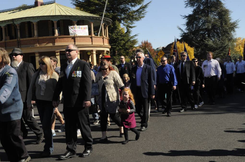The Bathurst Anzac Day March. Photo: PHILL MURRAY