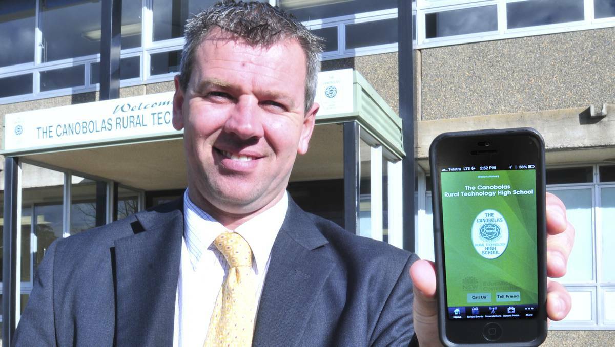 ORANGE: Canobolas Rural Technology High School principal Chad Bliss says the school’s new app is a great way to communicate. Photo: JUDE KEOGH 0730canob5