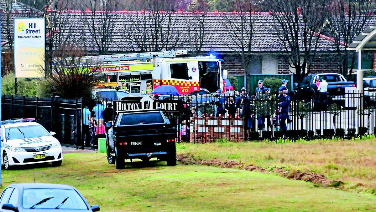 ORANGE: Fire crews raced to an Orange childcare centre on Tuesday after a blaze broke out. Photo: JUDE KEOGH 0716evacuate1