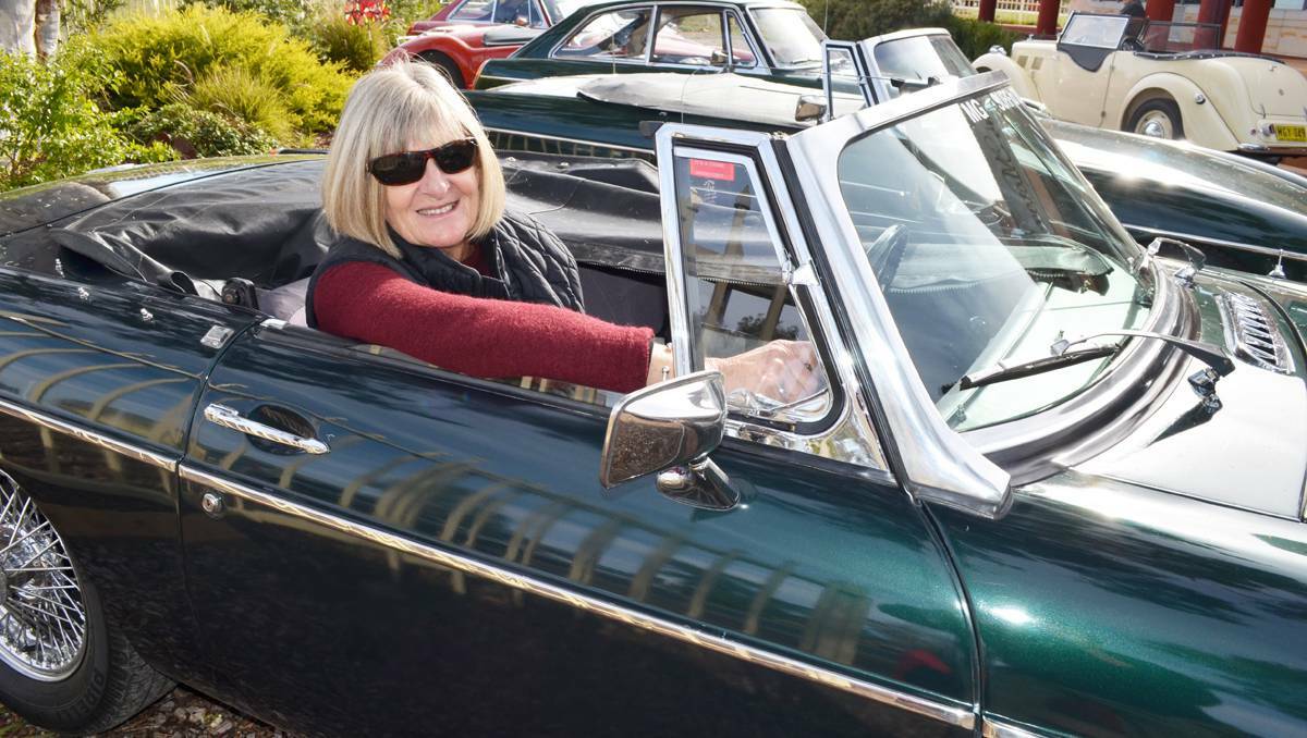 FORBES: Sandy Collins from Sydney in the driver’s seat of her MG stated on Sunday morning that she ‘loved’ her time in Forbes and McFeeters Motor Museum.