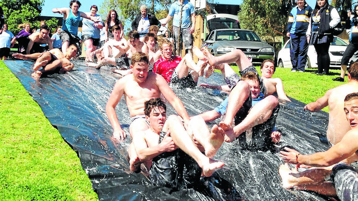 COWRA: Soap, suds and some serious sliding style celebrated Cowra High School's grade 12 students on their final day.