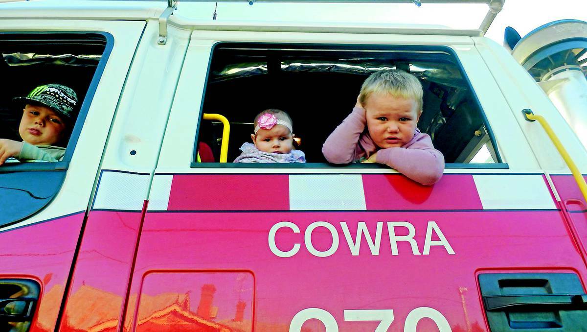 COWRA: Join in the fun of the Cowra Fire Station Open Day, just like Archie Cartwright, Hannah Jones and Nate Cartwright.