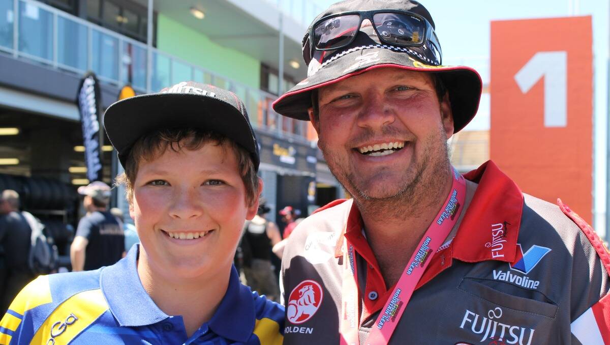 Blake and Rod Newell at the Bathurst 1000.