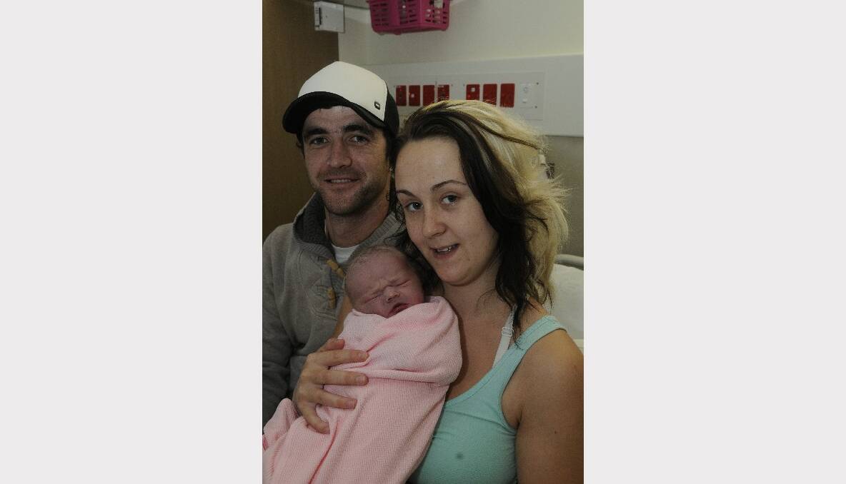 Amy Graham and Dean Cobcroft have welcomed a baby girl into the world. Lexi Jayne Cobcroft was born on April 17. Photo: PHILL MURRAY 041713pbab2