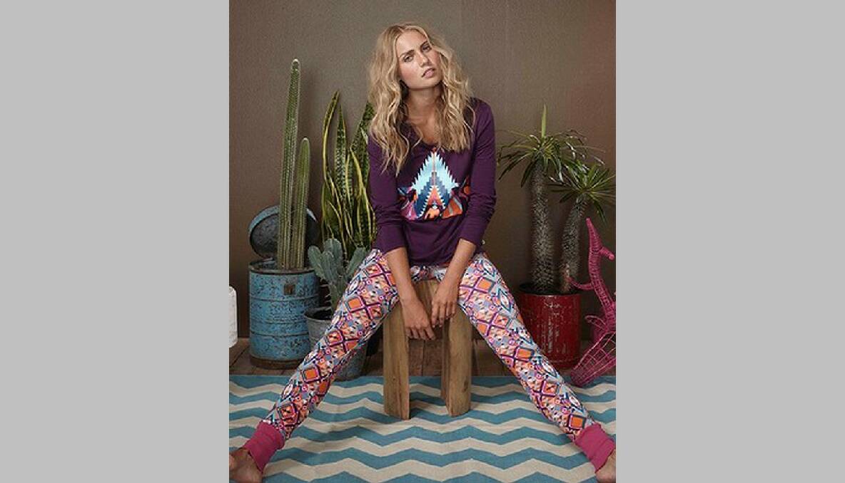 Designed in Australia, Jethro & Jackson sleepwear is the perfext attire for a lazy Sunday morning. Pictured here is the 'Buffalo Girl' set. Top and leggings are $39.95 each, from jethroandjackson.com.au. Photo: Photographer: Marc Buckner